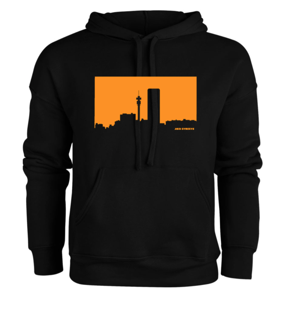 Jozi Streets Hoodie Black - Tangerine