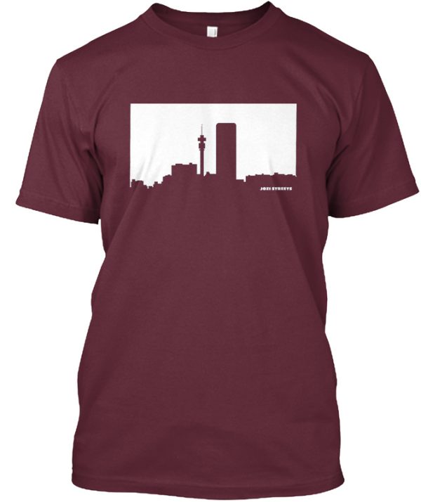 Jozi Streets T-Shirt Burgundy - White